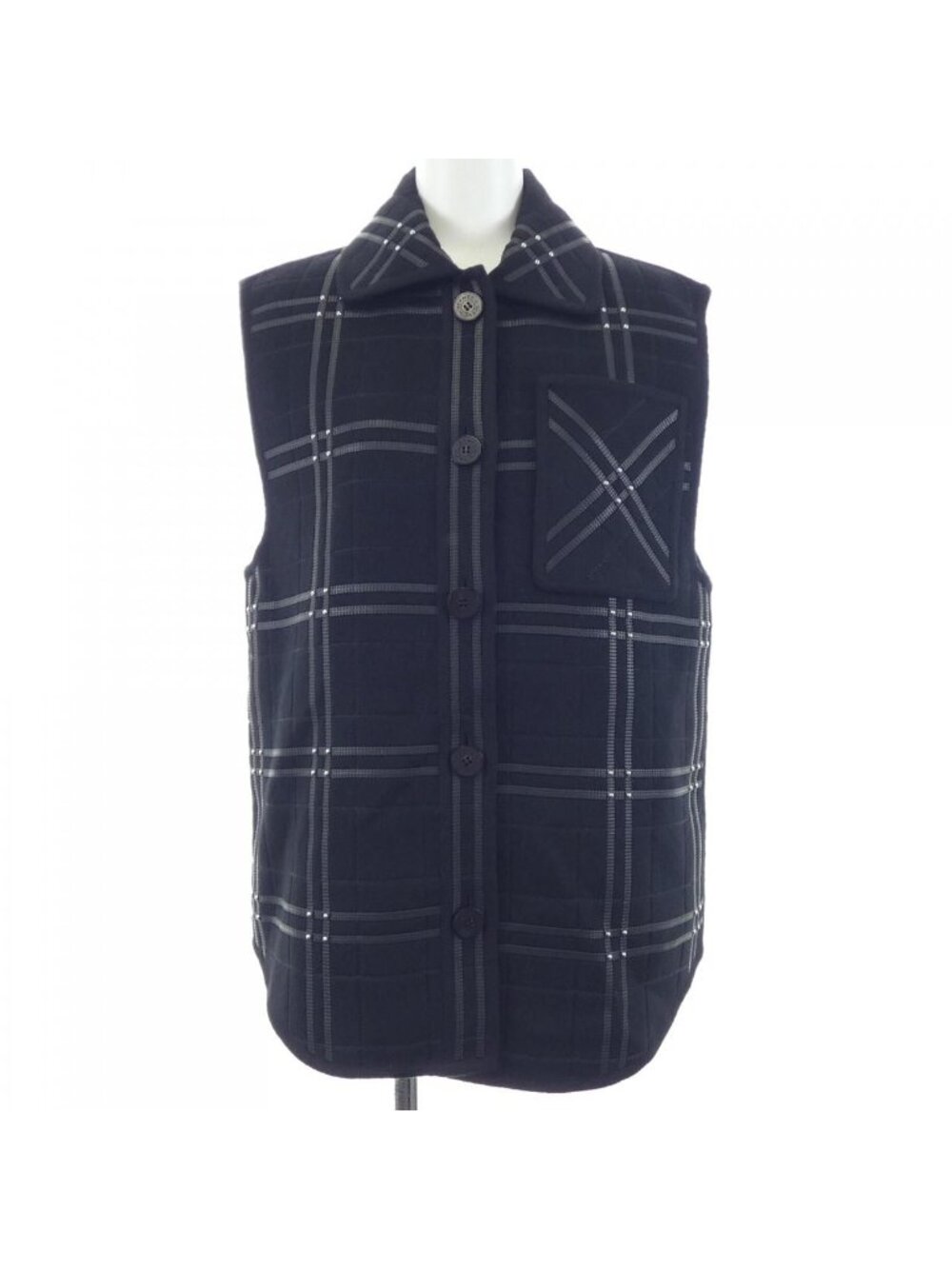 Hermes Short Gilet Embroidery Leather Detail Vest